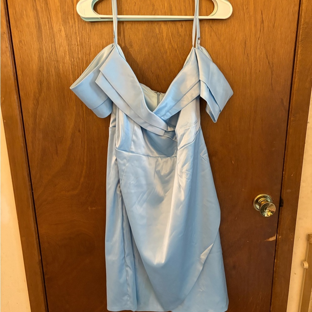 Fashion Nova Light Blue Strapless Dress